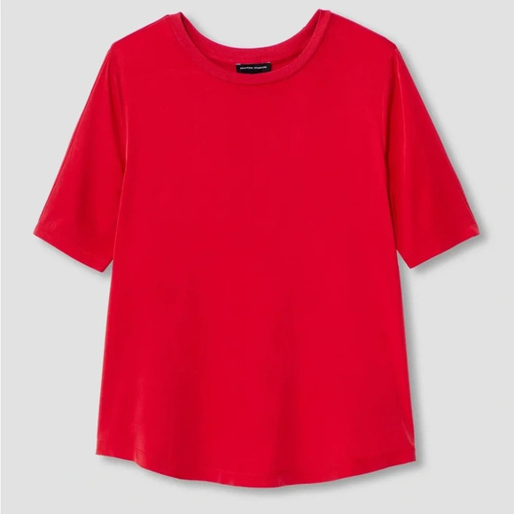 UNIVERSAL STANDARD Maia Stovepipe Sleeve Tee in Red - Picture 1 of 7